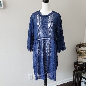 Suzanne Betro Lace Dress Sheer  Unlined